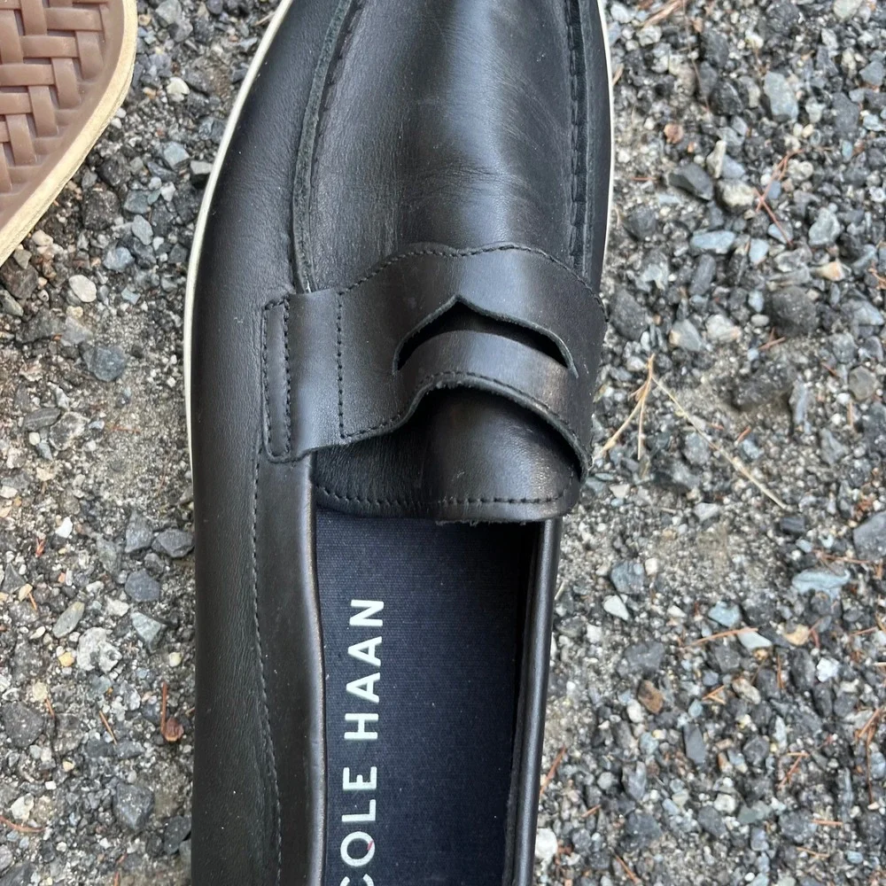 Cole Haan Mens Grand Crosscourt Penny Loafer Black Leather Sneakers Size 12